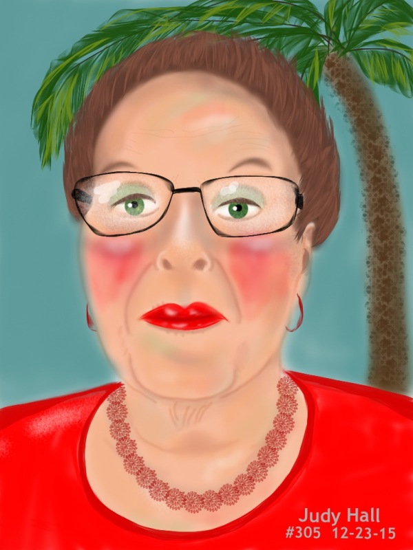 #305. I have pies to bake this morning (hate the thought of firing up the oven on this very warm morning!), so thought I would tackled my selfie painting first.