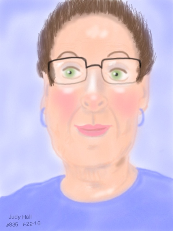 #335 I enjoyed painting this selfie in the lineBrush app...a free app for iPads. 